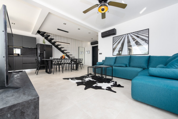 Interior, Villa Olivia with a heated pool and jacuzzi, Zaton, Dalmatia, Croatia Zaton